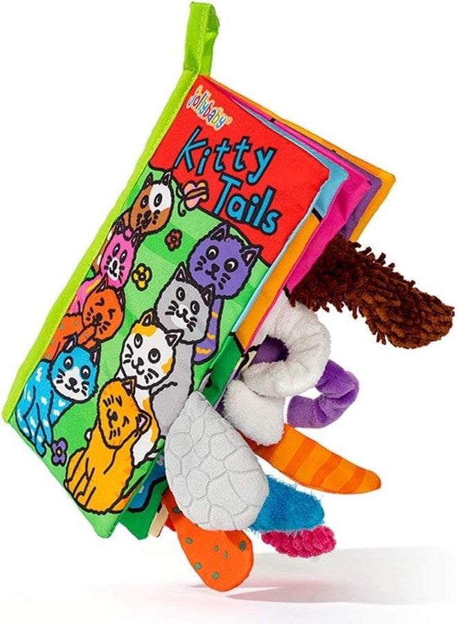 HECCEI Baby Cloth Books Soft Baby Book 0-6 Months Crinkle Books with Tail Touch and Feel Sensory Toys for Infant Tummy Time for 3 Months+, Kitten Tails - Image 1